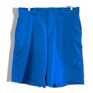 Men's Bright Blue Under Armour Poly Blend Size 34 Athletic Golf Summer Shorts